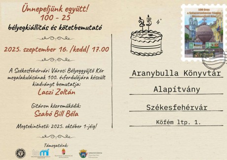 Bélyegkiállítás és kötetbemutató az Aranybulla könyvtárban szeptember 16-án